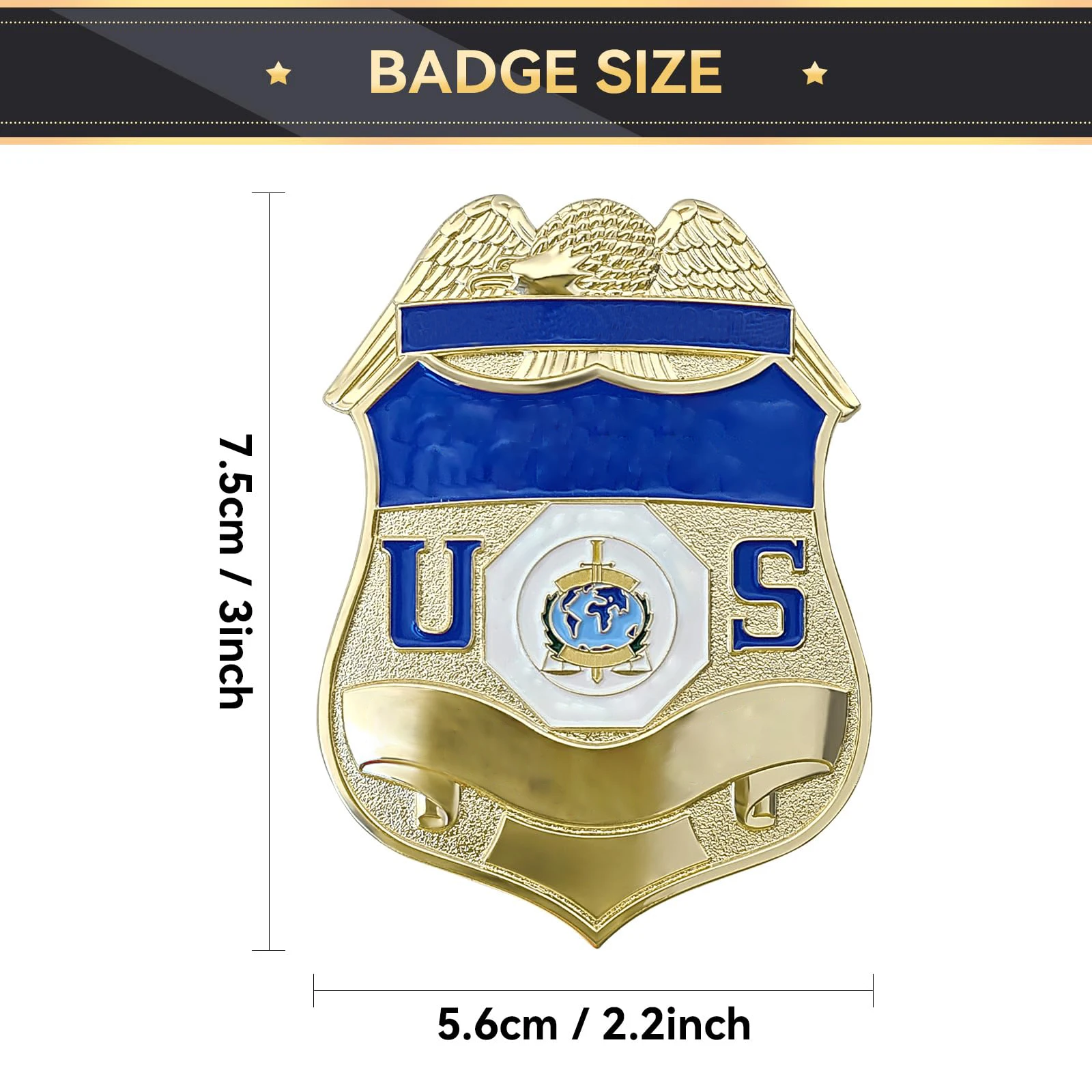 Factory Customized Logo 3D Engraving Enamel Gold Plated Metal Security Badges