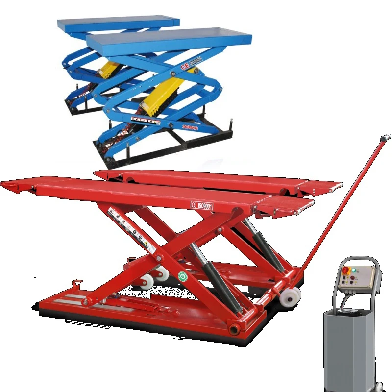 2 8T Auto Mobile Mini Scissor Car Lift Portable Lift on Sale Red Blue OEM Cylinder Power Time Hydraulic Pcs Color Double Design