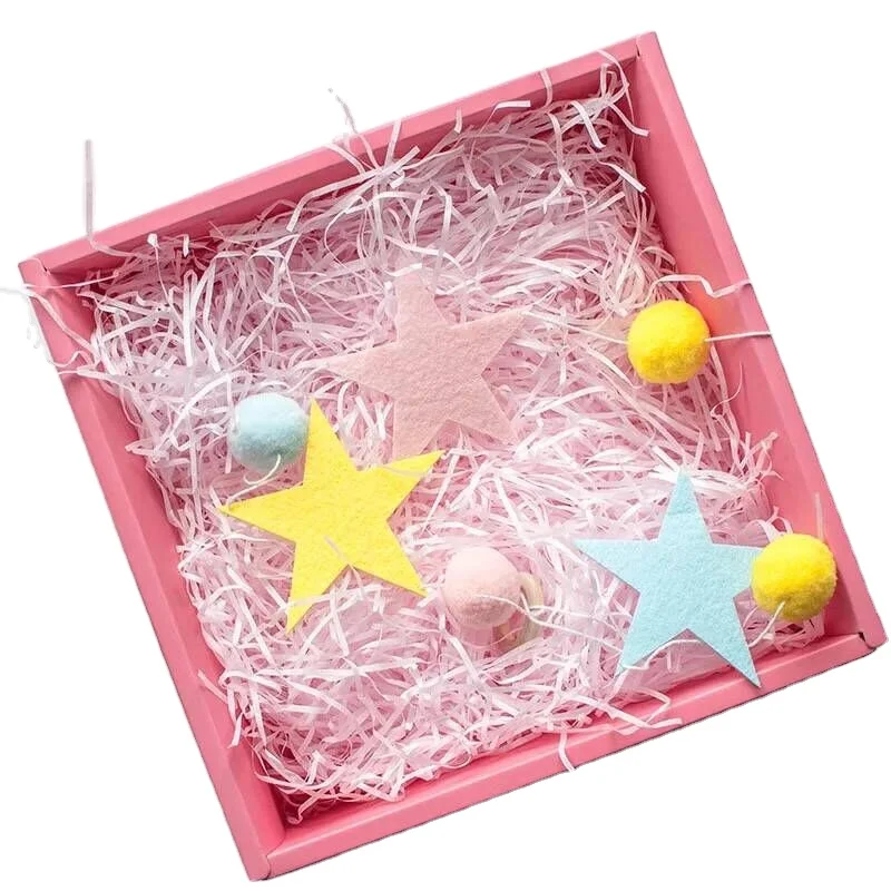 50g/bag Raffia Gift Box Filler Wedding Party Shredded Paper Filler Crinkle Cut Shredded Paper For Gift Baskets