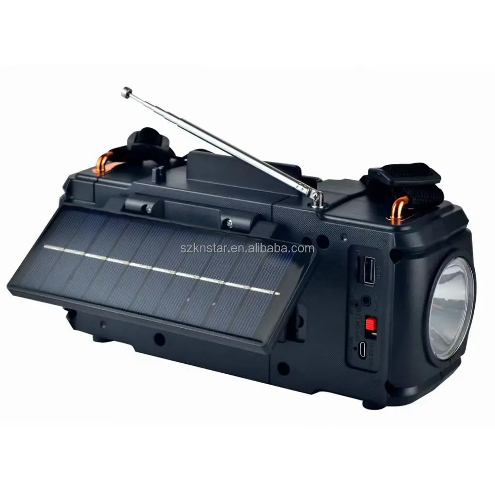 Cheap price portable stereo sound radio speaker solar FM radio wireless speaker with led light FP-109-S