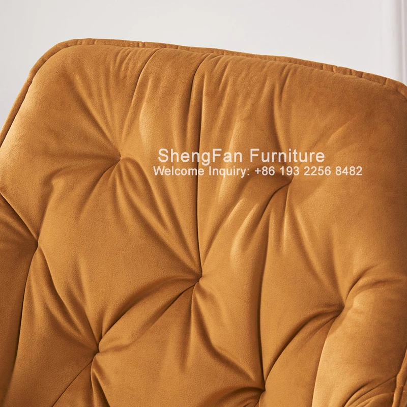 Wholesale Customer Choice Colors Velvet Fabric Dining Chair Yellow Upholstery Chairs Living Room Chairs