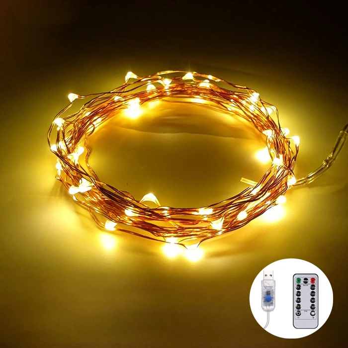 Usb powered led christmas string light wedding decoration party string lights christmas string copper wire usb fairy lights