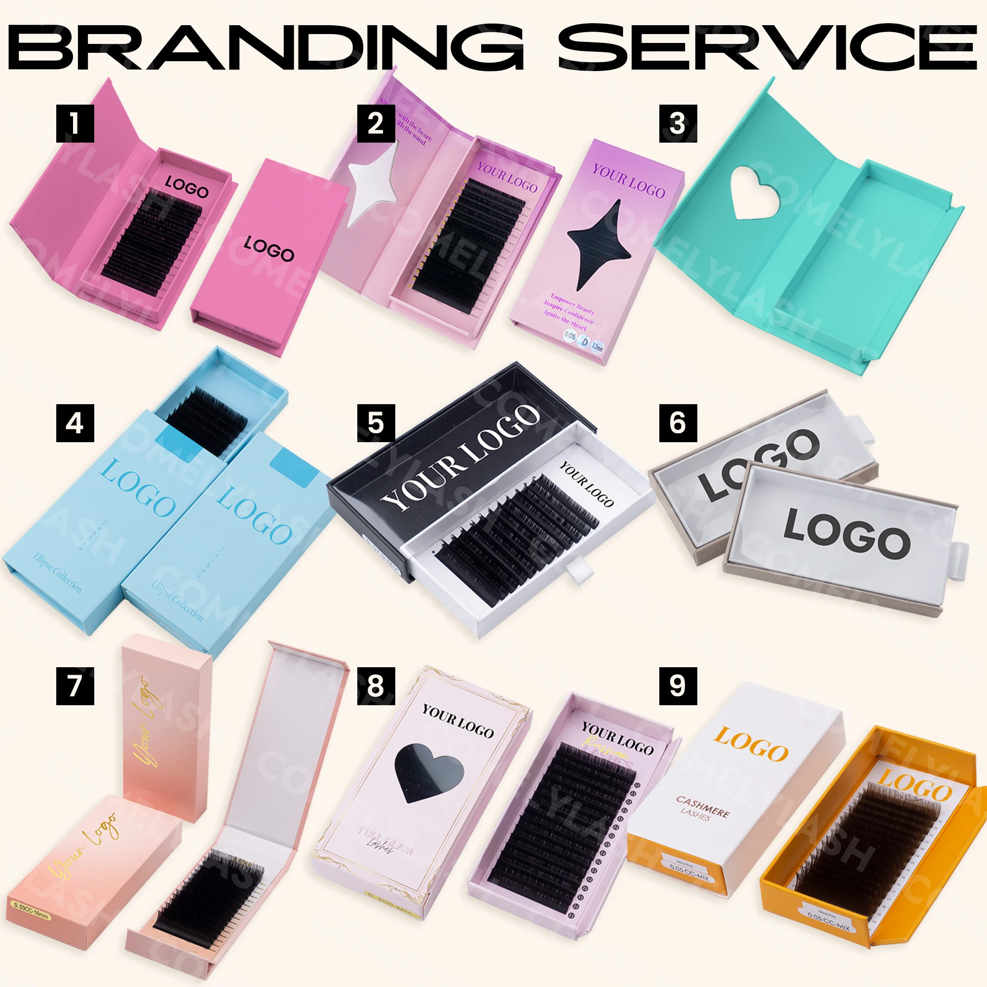 Comelylash Matte Black Cashmere Lash Extensions Volume Trays Individual Eyelash Extension Other Eyelashes