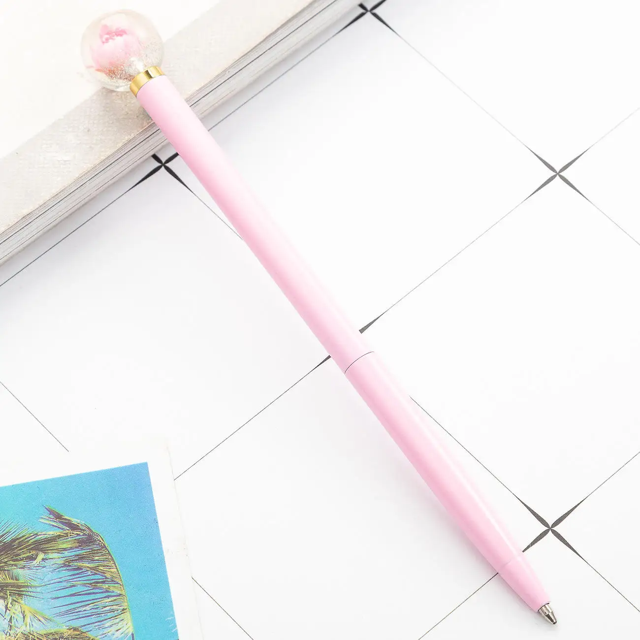 China Manufacturer Metal Material 1.0mm Glass Ball Up Ball Point Pen For Office School Use