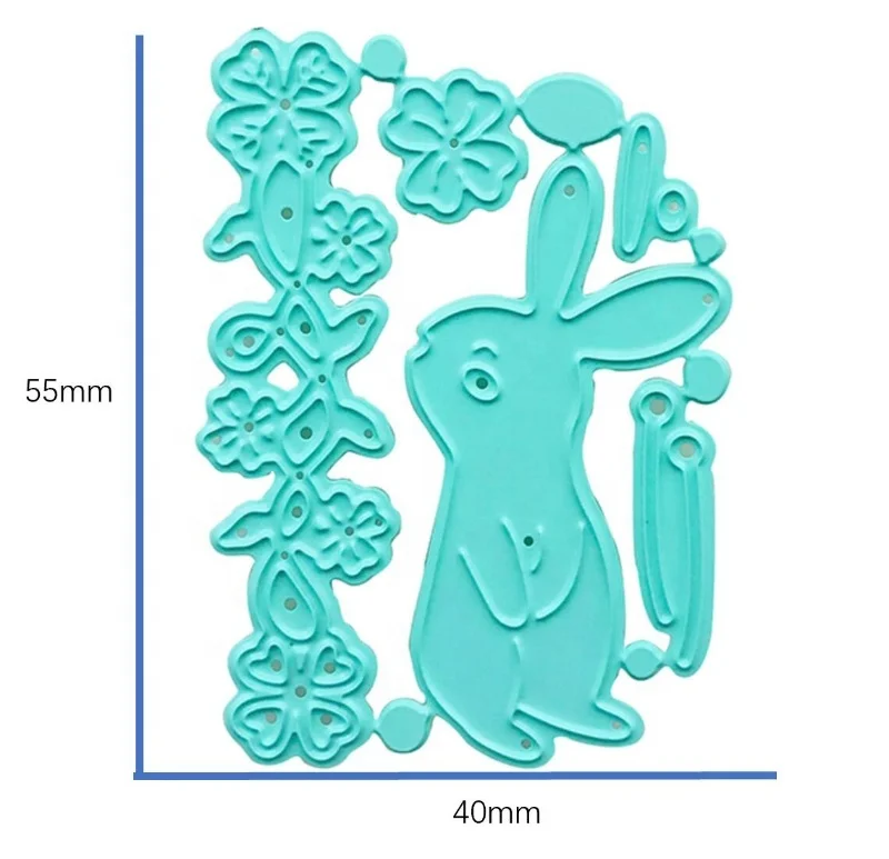 rabbit green color material scrapbook supplier invitation pop up greeting thank you cards paper metal craft dies
