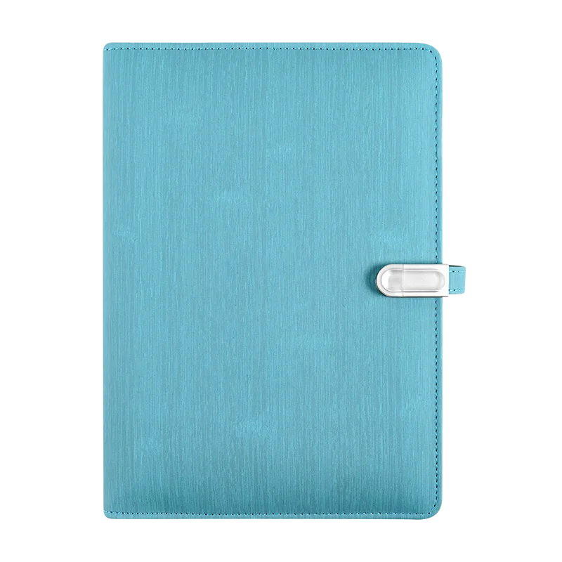 Brand A5 Quality Leather Notebook OEM Gift Set LCD Video Screen Jotter Diary Notebook Power Bank Charging Agenda Notepad