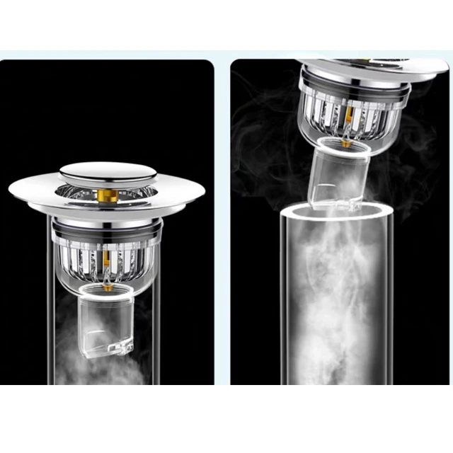 Sink Filter Bouncing Core Vegetable Washing Basin Leak Plug Anti Odor and Blocking Press Type Drain
