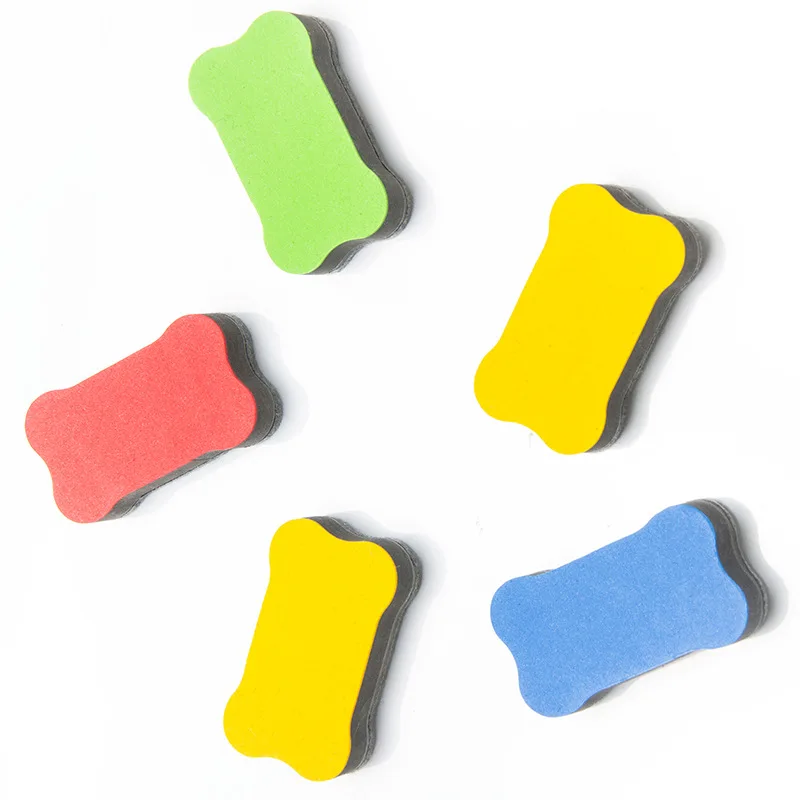 Felt flannel small dog bone shape magnetic eraser fluffy white eraser manufacturers direct sales