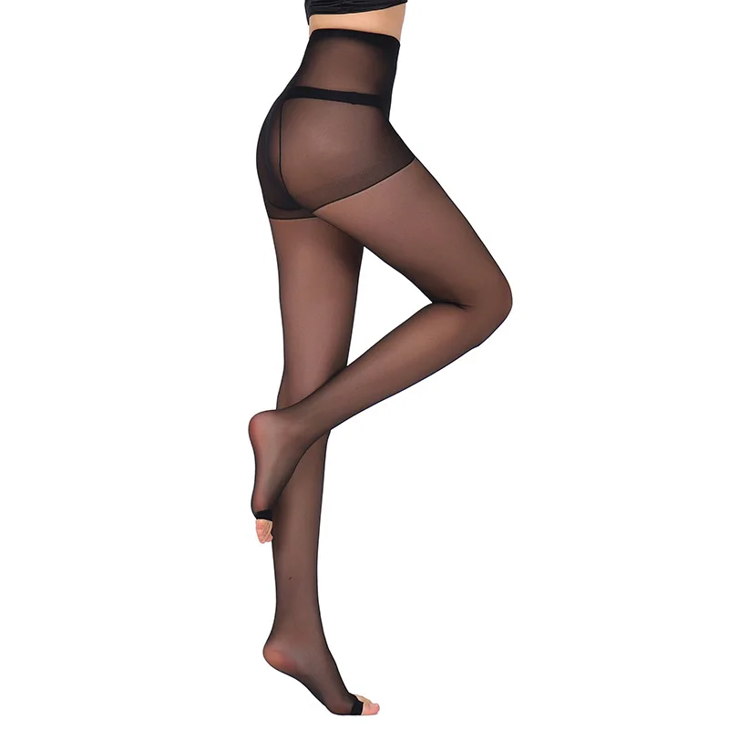 CUHAKCI Spring Autumn Seamless 4 Color Optional Women Transparent Tight Socks Sexy Nylon Fish Mouth Leakage Toes Pantyhose Tight