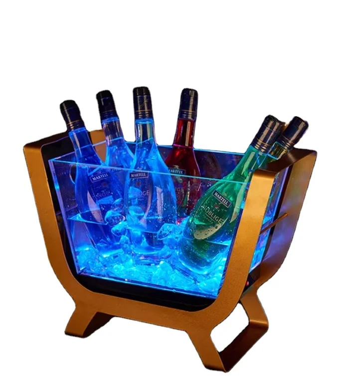 Acrylic Luminous ice bucket free design proofing suitable for bars supermarkets hotels ice bucket wine display box