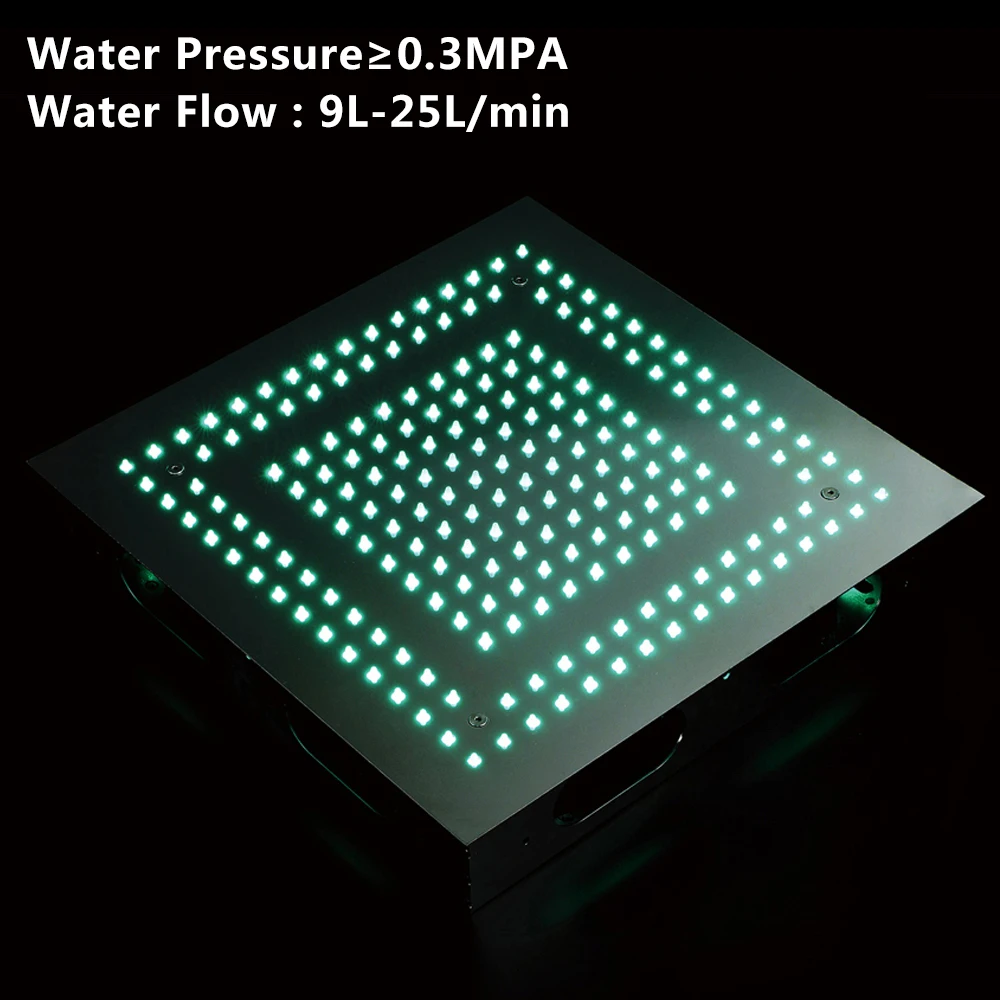 HIDEEP Bathroom Luxury Rainfall Small Rain Shower Square Showerheads Ceiling Mounted 16 Inch Phone Control LED Light Shower Head