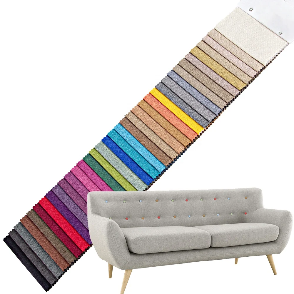 Tongxiang Textile Factory directly One roll low price linen looks plain upholstery fabric wholesale solid color for sofa fabric