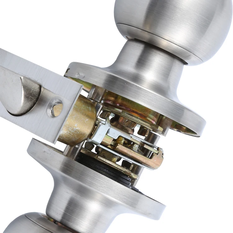 Hardware Door Knob With Removable Latch Plate  Round Ball Handle In Solid Stainless Steel For Entrance Exterior And Interior