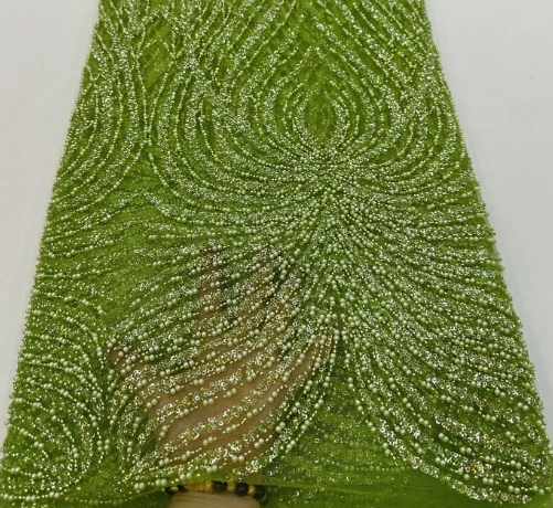 Heavy-duty beaded and diamond embroidered beaded dress wedding fabric embroidery beading dress fabric