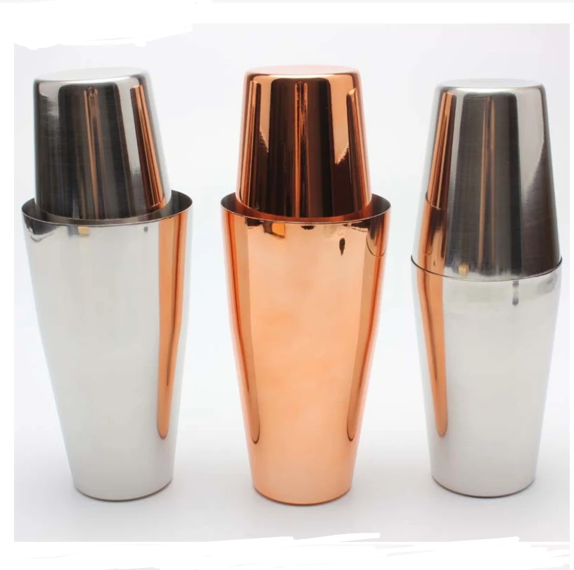 800ml 600m/450l Professional  custom Stainless Steel Boston copper cocktail Shaker cup