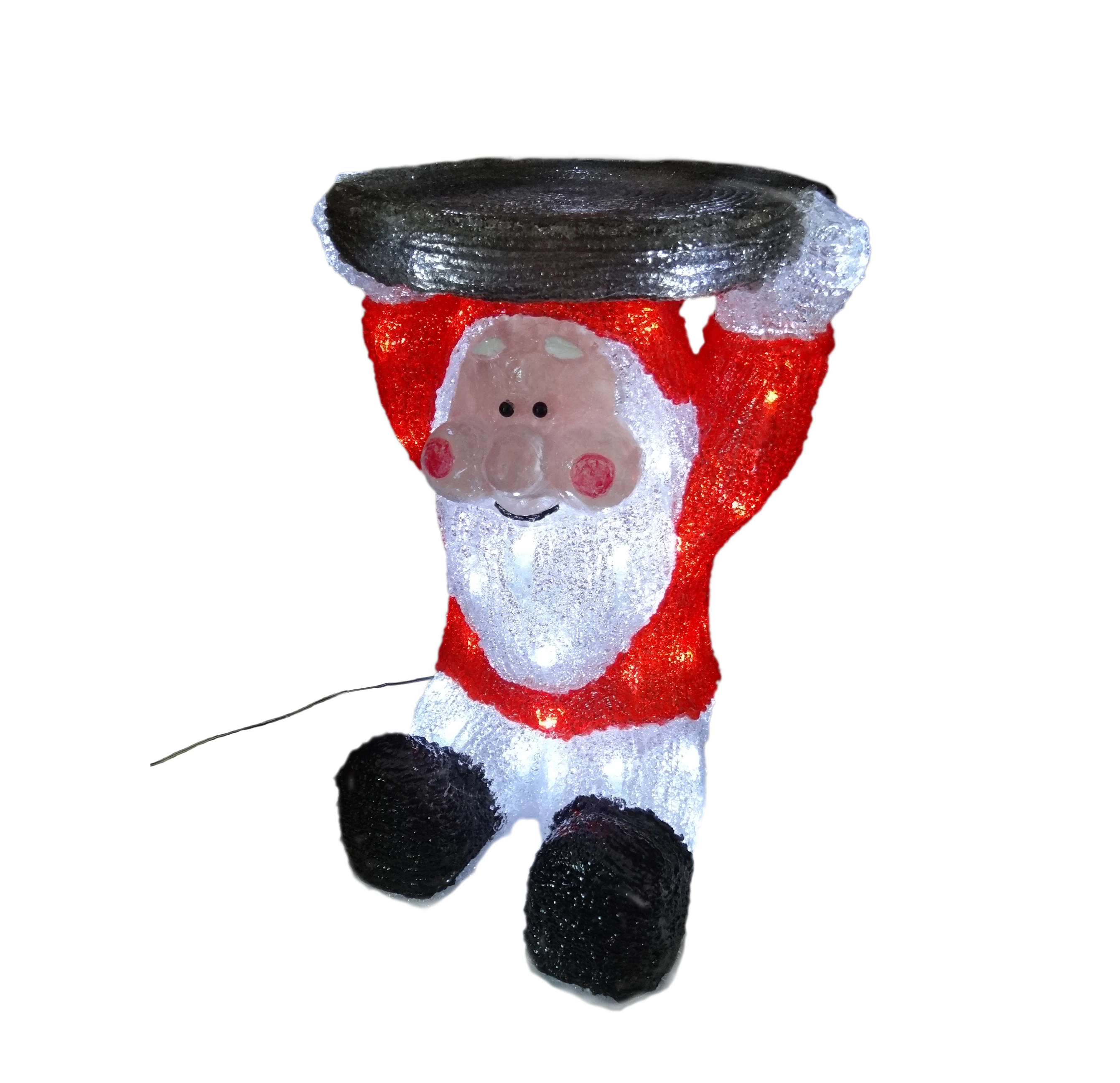 2023 HOT SELL 35CM Sitting Santa Claus 56L Holiday Lighting Acrylic LED Decorative Light Outdoor IP44 Can be customized