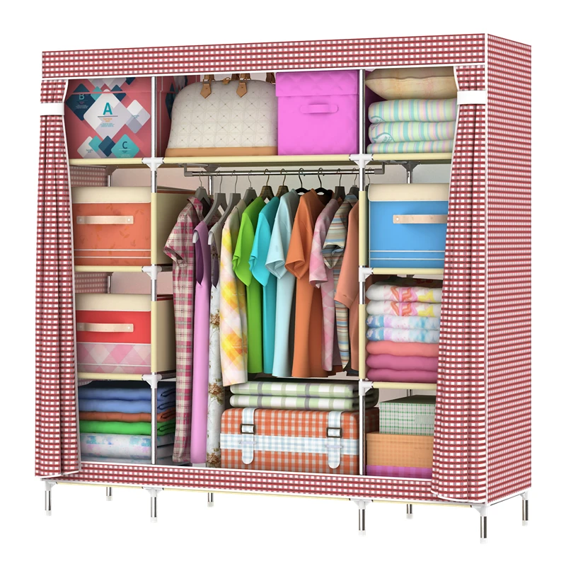 Modern Bedroom Oxford Cloth Wardrobe Fabric Home Storage organization design furniture for Kids 1602T