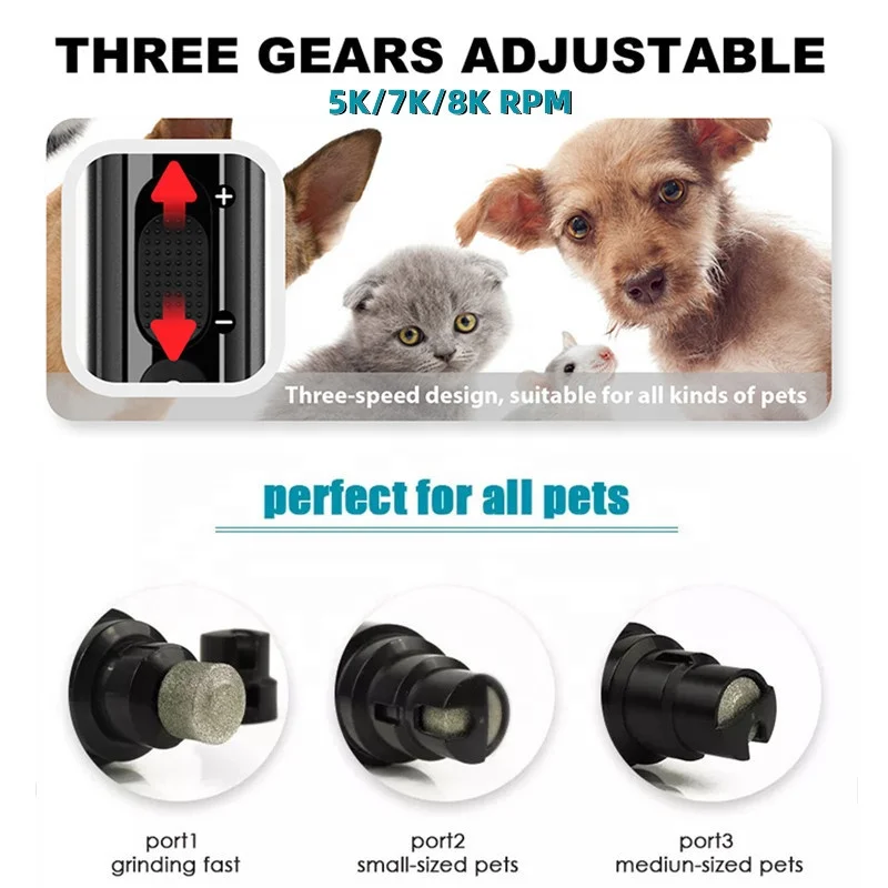 Electric Diamond Rotary Pet Comb Dog Cat Nail Trimmer Clipper Nail Grooming Grinder Curved Tools Bit For Dog