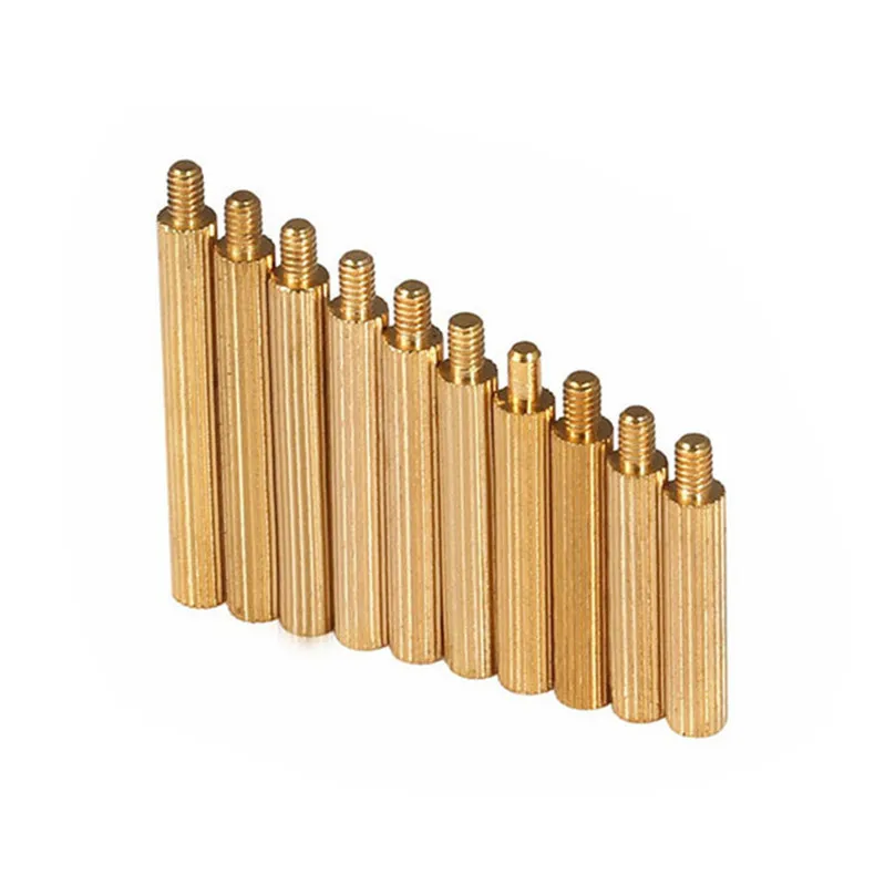Male/Female thread brass knurled spacer standoff M2