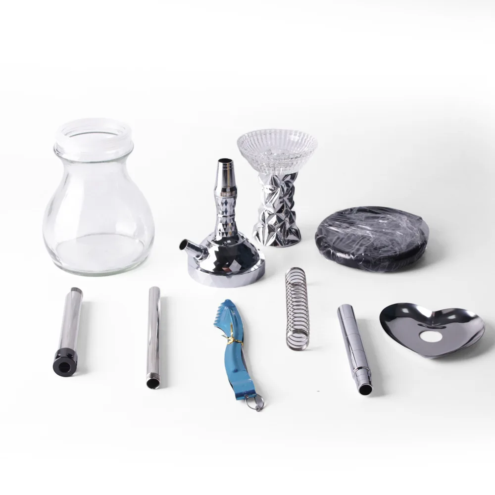 Wholesale Mini Delicate Hookah Gold Silver Diamond Surface Portable Luxury Shisha Hookah