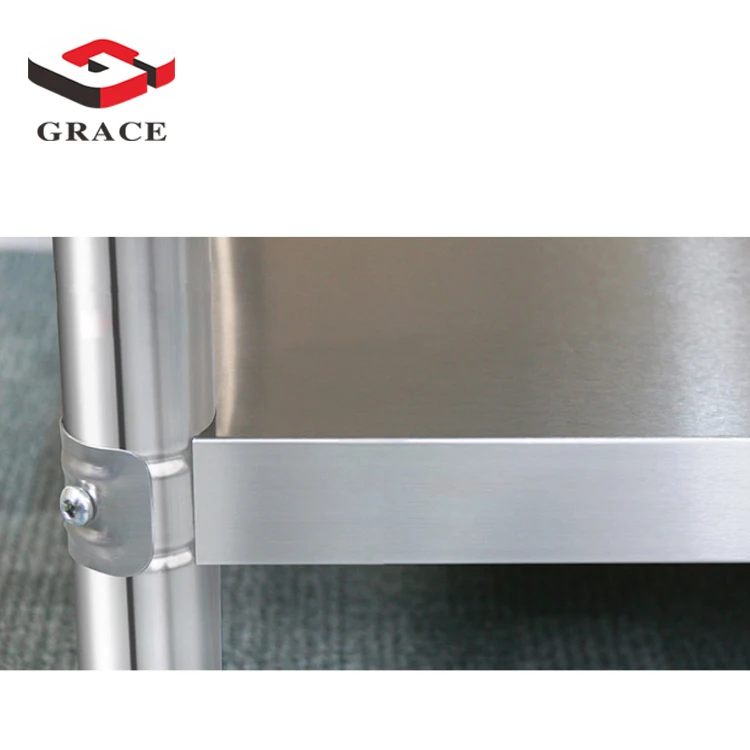 Commercial Restaurant Buffet Operation Table Durable Stainless Steel Working Table with Back