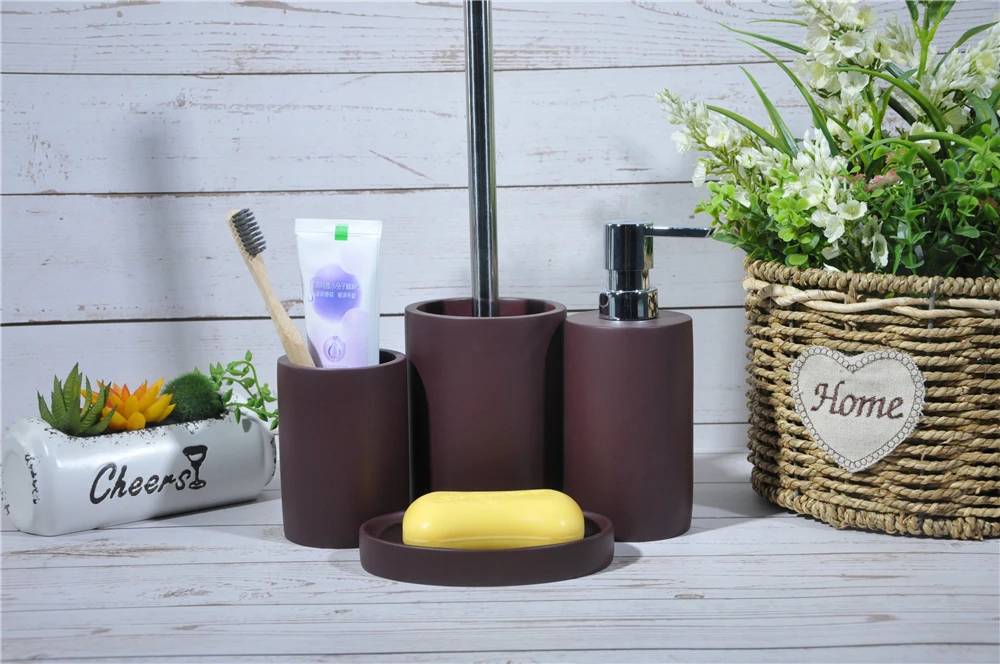 Polyresin Accessories Set Decoration Accessory Toilet And Bathroom Sets