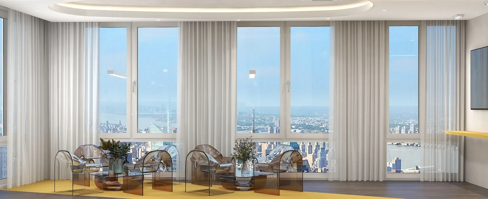 Fashion Modern Customizable Quality Standard Office Design Modular Studio Decoration Rendering