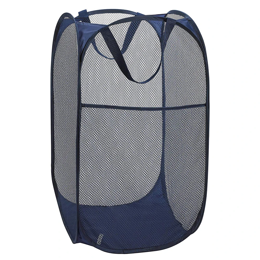 Foldable Pop Up Mesh Washing Laundry Basket Hamper Bag Bin Tidy Clothes Storage