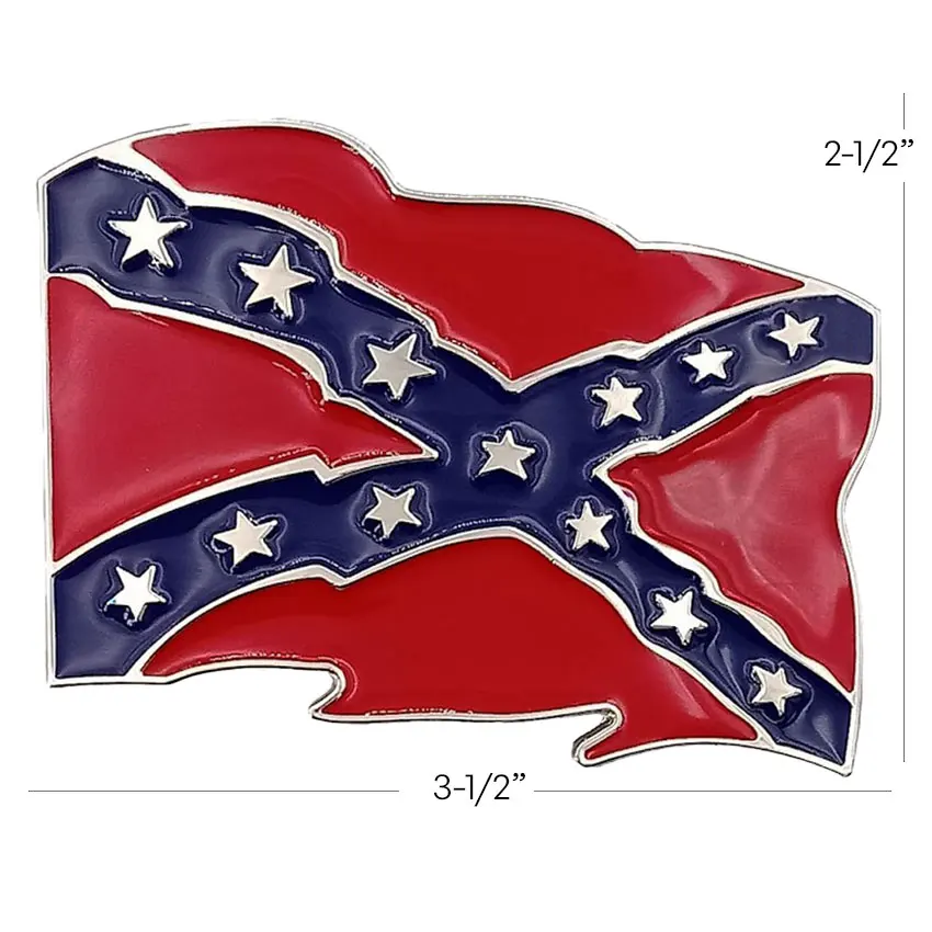 Rebel Waving Flag Belt Buckle