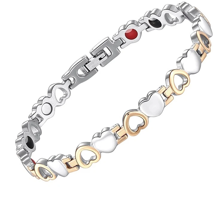 Special Blue color stainless steel pure energy magnetic 3000 Gauss bracelet for lady