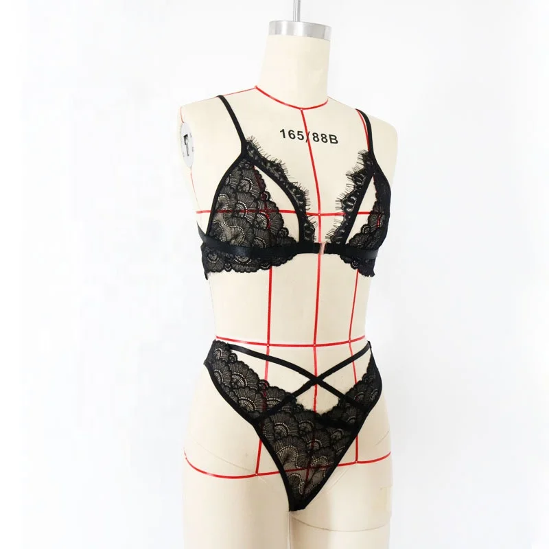 
Transparent High Quality Two Piece Set Fashion Show Sexy Erotic Wholesale Lingerie 