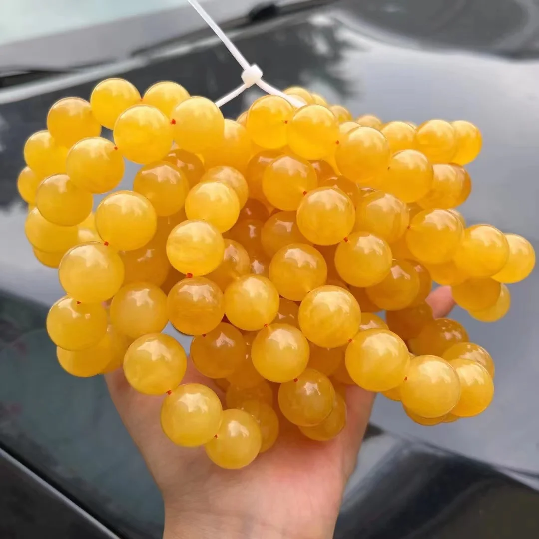 Made In China Superior Quality Natural White And Yellow16-18mm Baltic Amber Stone Loose Ball Beads Muslim Prayer Bead