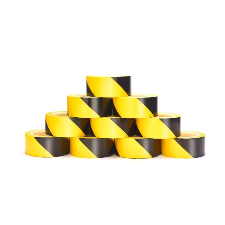Underground Industrial Construction Warning Yellow Black Danger Warning Pvc Floor Marking Tape