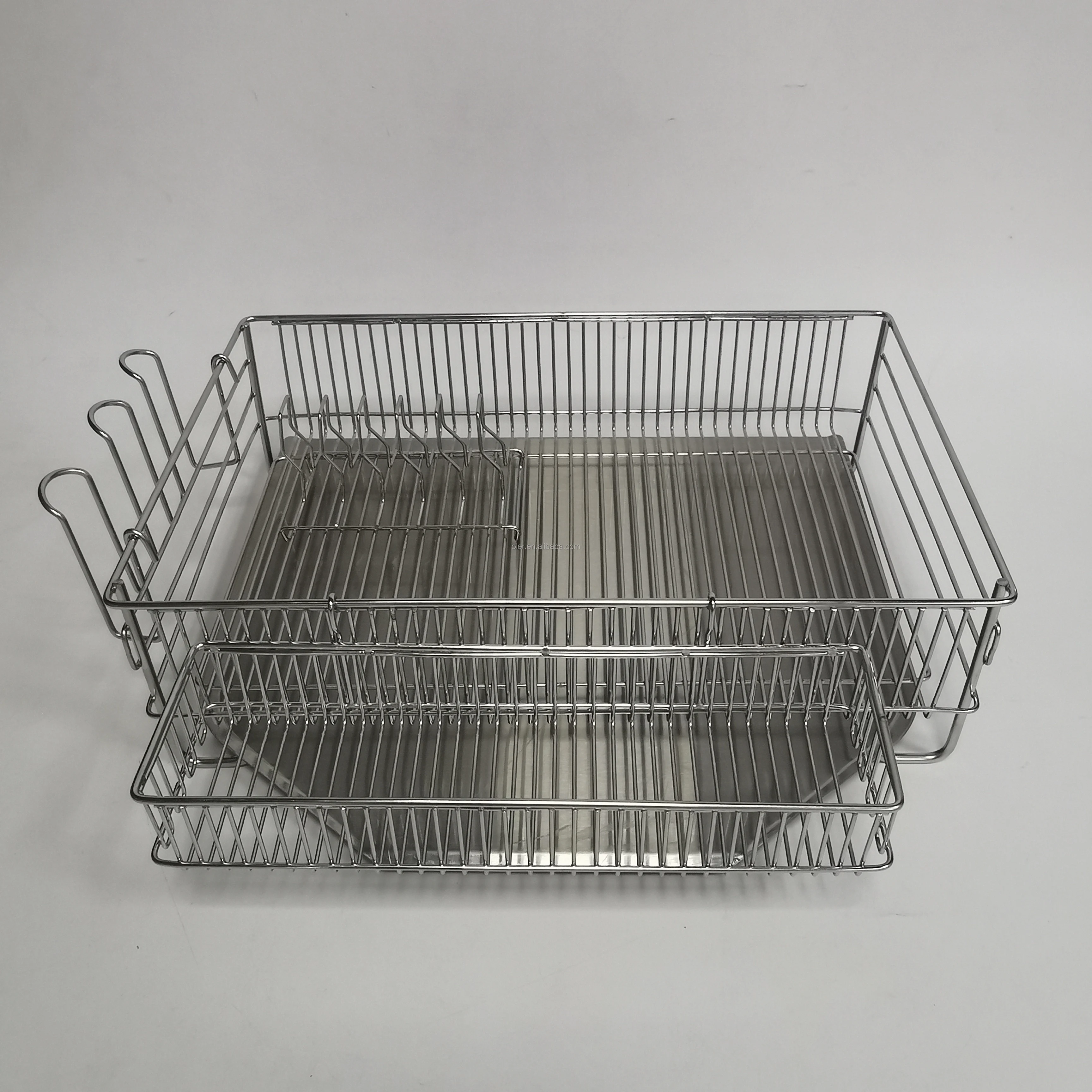 Stainless Steel Dish Drying Rack 304 201 Kitchen Countertop Dish Drainer Rack Commercial Tableware Dish Dryer