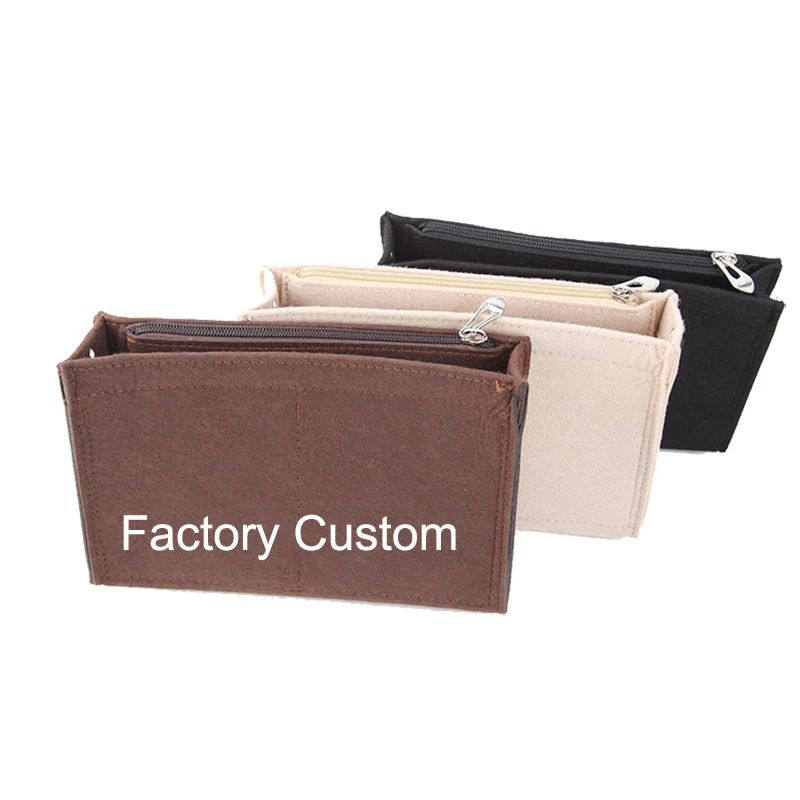 Premium Microfiber Custom felt handbag mini purse organizer insert tote in bag Purse Organizer Insert Fit Toiletry Pouch 26 19