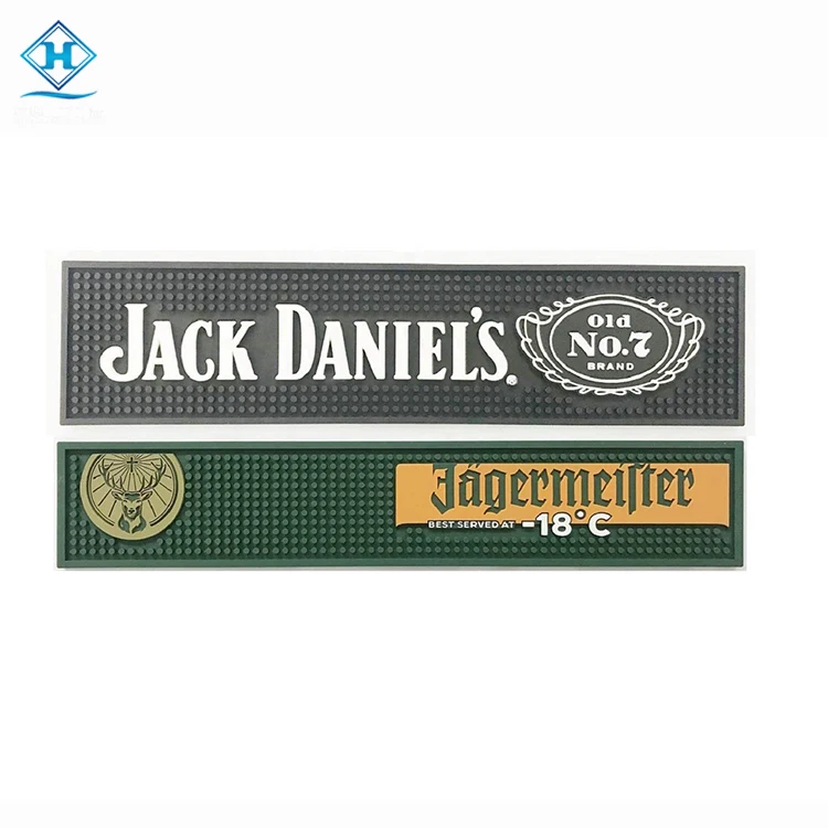 Macallan sublimation guinness beer carlsberg jagermeister bar mat custom designed beer bottles black mat