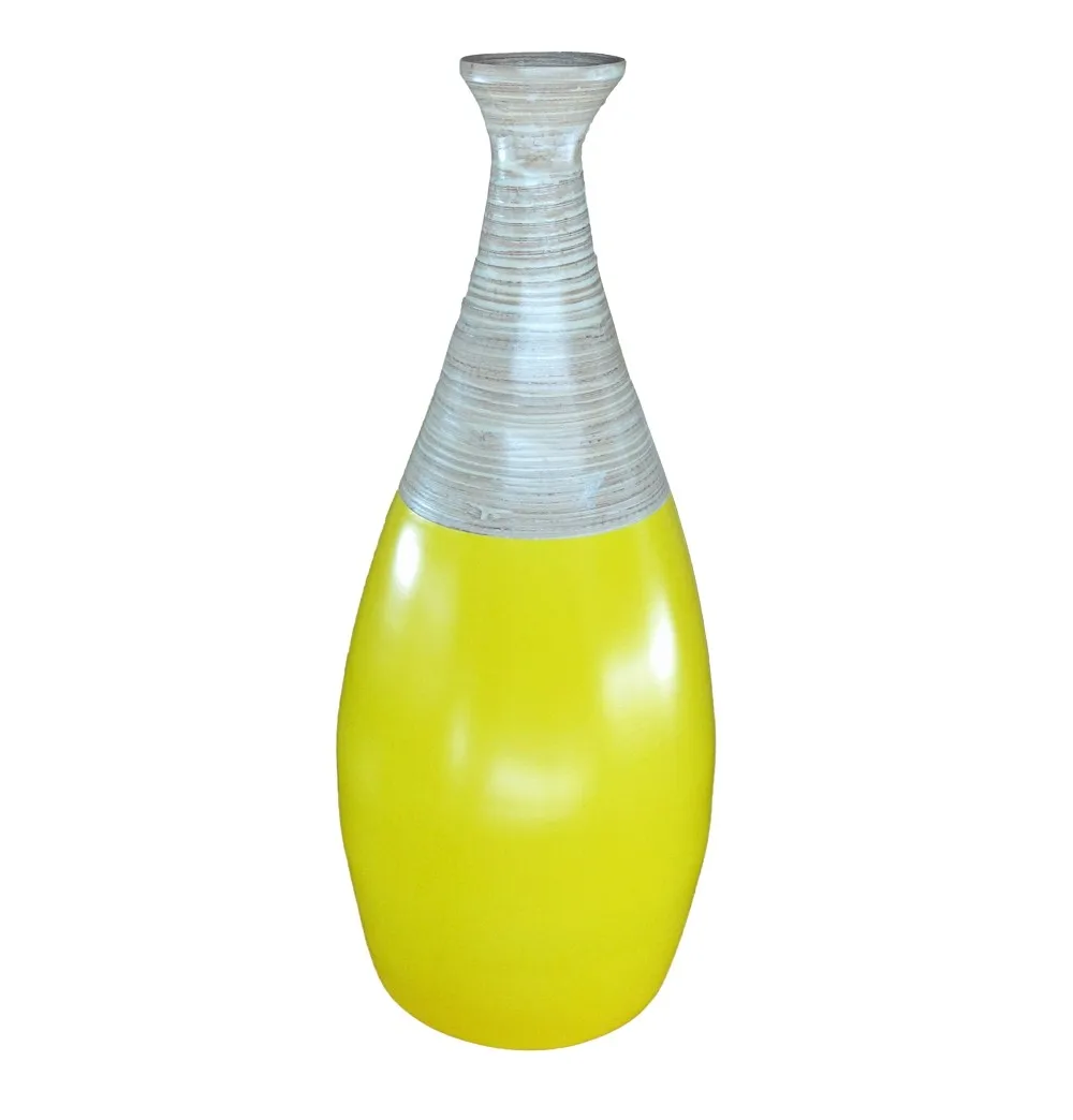 High Quality Spun Bamboo Vase Handmade in Vietnam for Home Decoration and Stylish Bamboo Craft