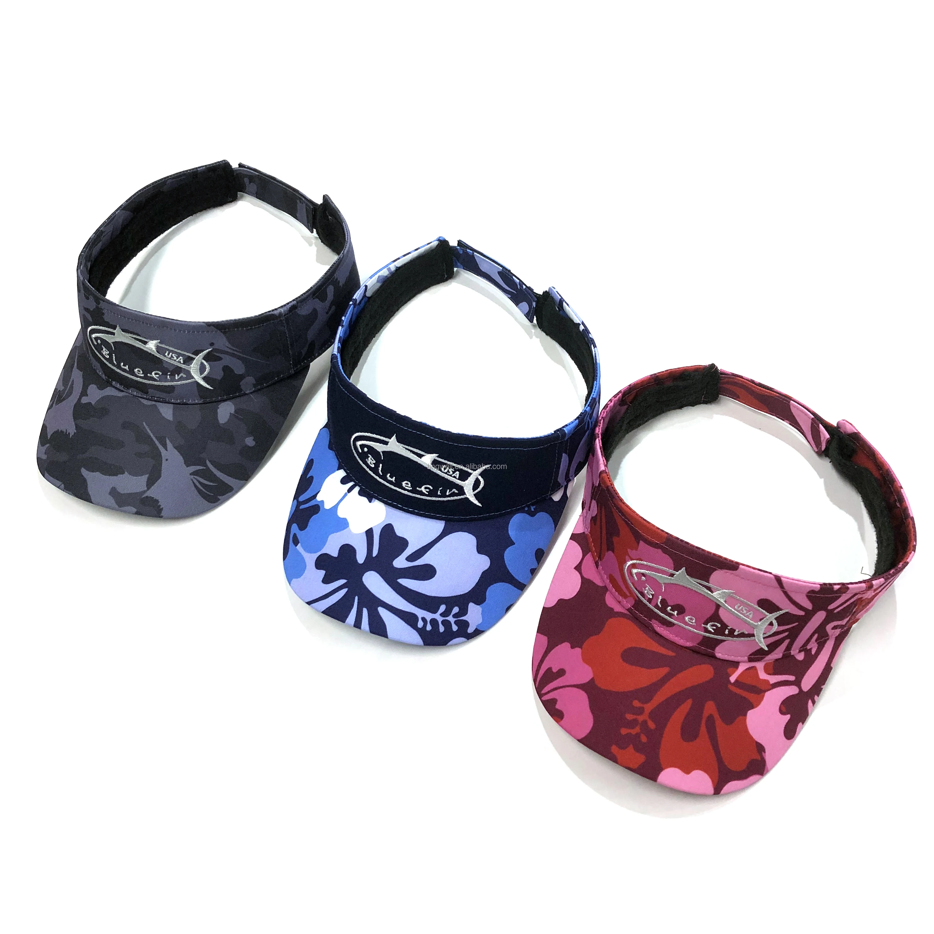 Wholesale Outdoor Adjustable Sun Running Visor Hat Custom Embroidery Printing Logo Sports Golf Sun Visors Cap For Women Men