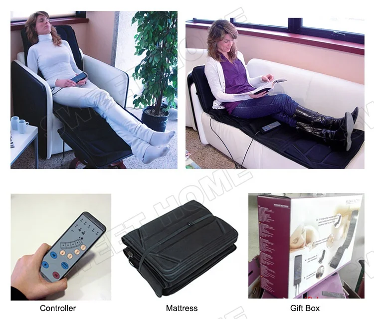  Электрическая массажная подушка на 10 моторов для всего тела с вибрацией и подогревом массажа спины ягодиц