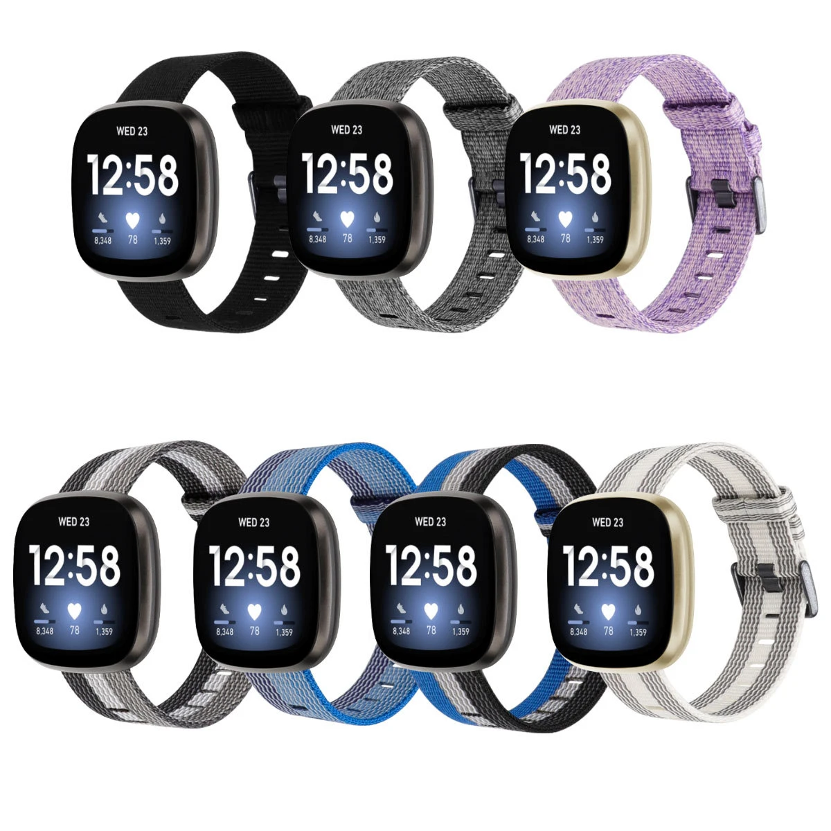 Холщовый нейлоновый ремешок для наручных часов Fitbit Versa 3 быстросъемный плетеный браслет умных Sense