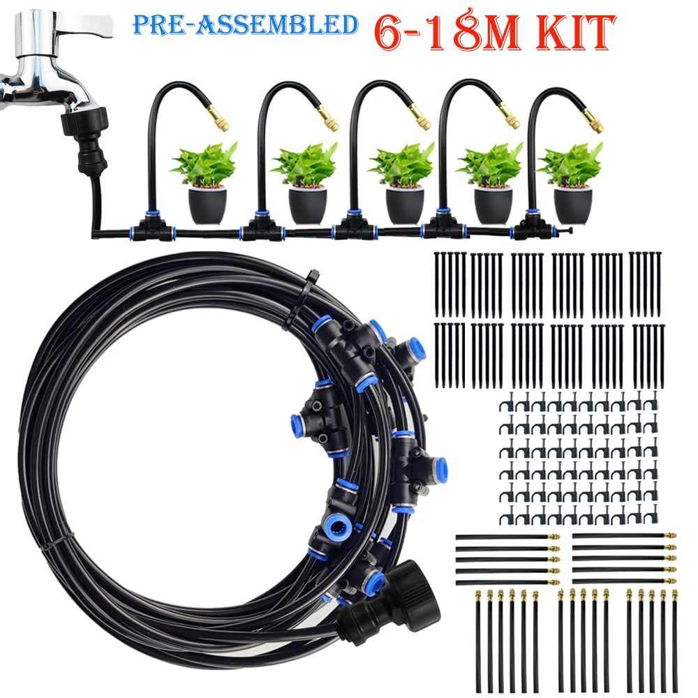 Free Bending Spray Adjustable Misting Nozzle Kit Garden Greenhouse Irrigation System Fog Aquarium Reptile Humidity Nebulizer