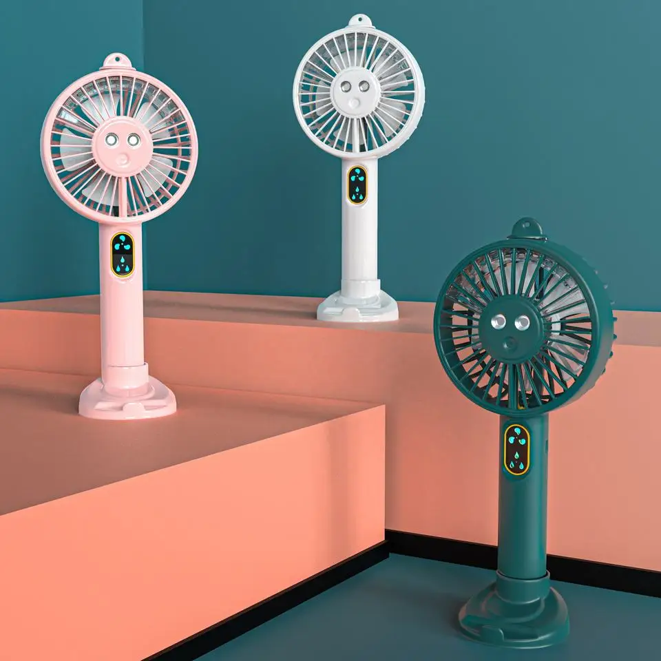 Portable Usb Handheld Ceiling Fan Lash Table Fan Rechargeable Mini Spray Mist Cooling Air  Fan
