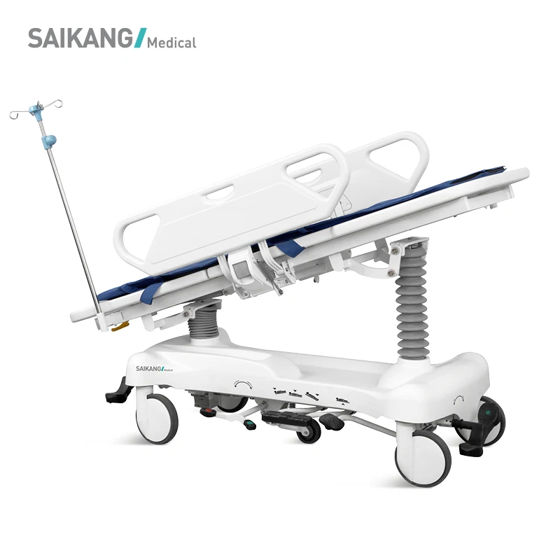 SKB041-2 SAIKANG Гидравлический 4 функция складной операция Соединительная медицинские пациента Транспортная Тележка для носилок