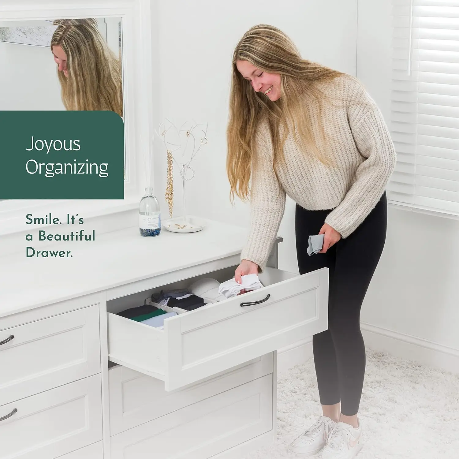 Household Storage Adjustable Eco-Friendly ABS Plastic Underwear Dresser Cabinet Organizer Expandable Drawer Dividers