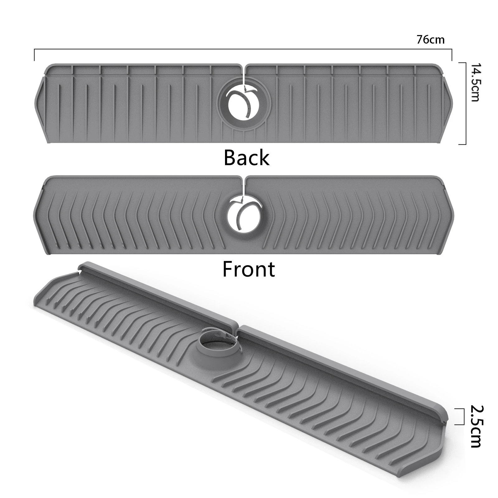 30*5.7 inch Silicone Sink Splash Drain Drying Pad Kitchen Faucet Sink Splash Guard Silicon Faucet Mat For Kitchen S