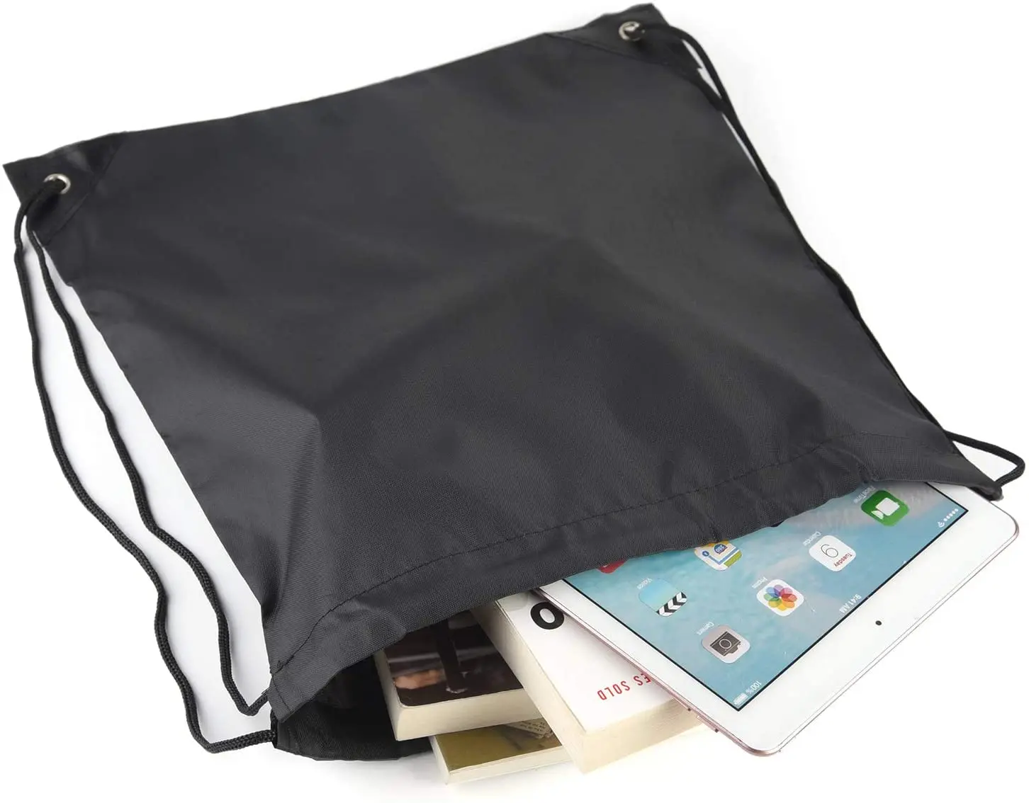 Drawstring backpack shopping bag nylon waterproof bag for shopping sports yoga drawstring small backpack