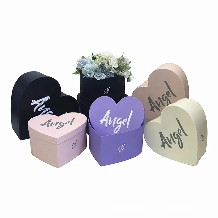 Индивидуальная Роскошная квадратная цилиндрическая картонная подарочная коробка в форме сердца для дня рождения и Дня Святого Валентина, коробка для цветов