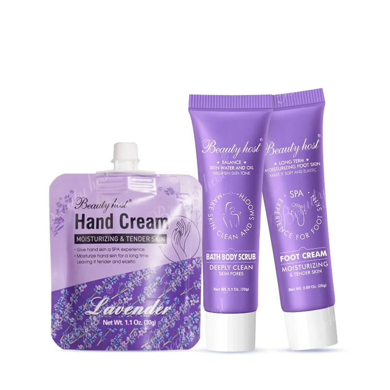 Lavender Body Scrub Private Label Hand& Foot Scrub Body Polish Exfoliating Body Scrub Travel Skin Care Sets OEM Beauty Factory
