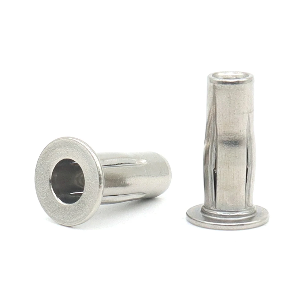 M4 M5 M6 M8 M10 1/4-20 5/16-18 Lantern Stainless Steel  Insert Nut Lantern Rivet Nut Slotted Body Flat Head  Jack Nut