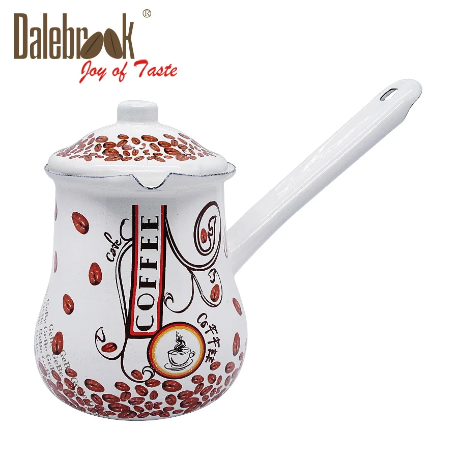
Dalebrook Turkish Coffee Pot Cup Arabic Coffee Warmer Greek Cezve Ibrik Enamel Ceramic Coffee Warmer Mug Tea Milk Pot Set 